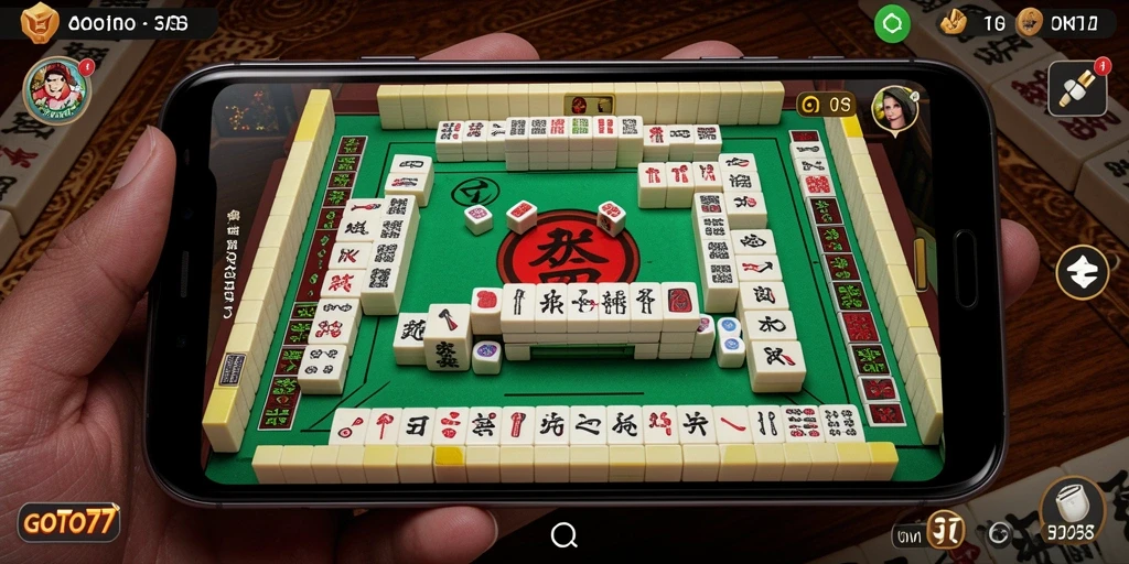 Screenshot gameplay GOTO77 menampilkan suasana permainan Mahjong yang menarik.