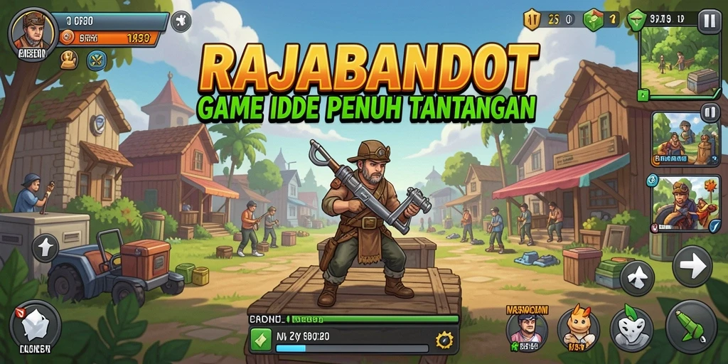 Tampilan menarik dari gameplay <strong>RAJABANDOT</strong> yang menampilkan strategi pengelolaan kerajaan.