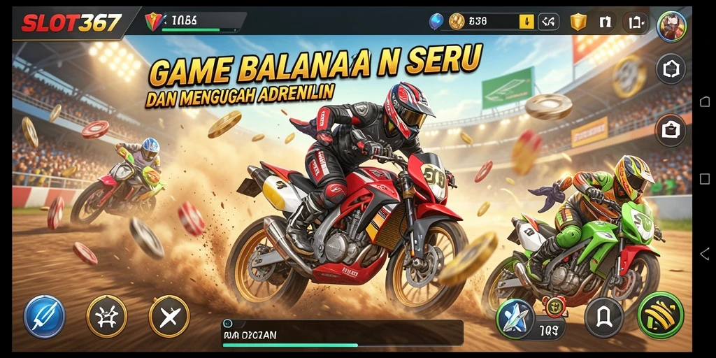 Screenshot menampilkan aksi balapan intens di SLOT367.