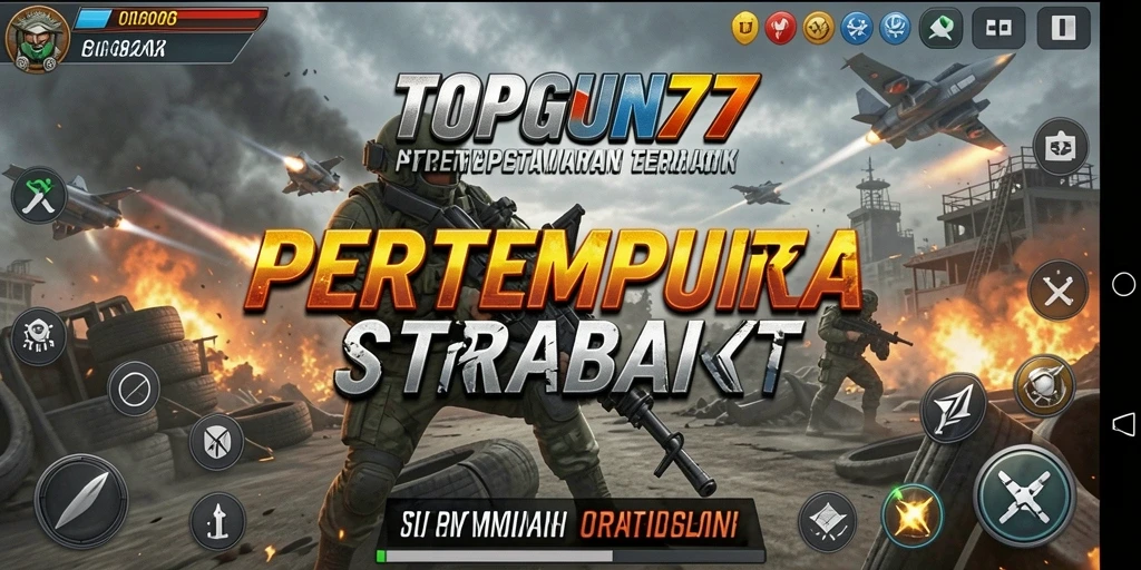 Tampilan gameplay mendebarkan di TOPGUN77 yang penuh strategi.